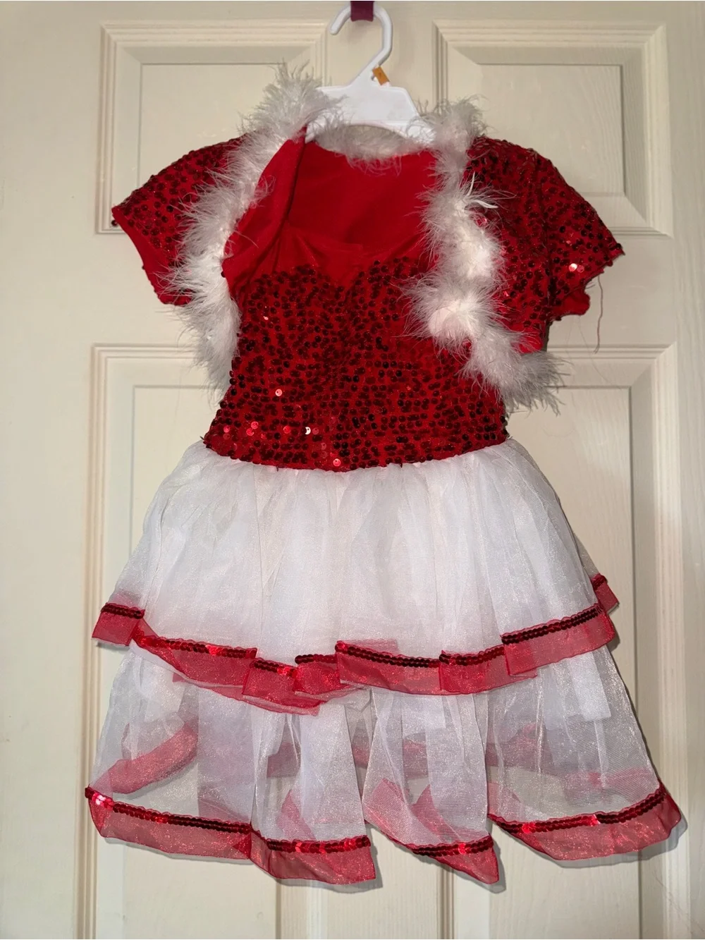 Red Sequin Tulle Girls' Dance Costume Dress - Brand: